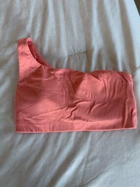 Lululemon Asymmetric Ribbed Coral Pink Crop Top